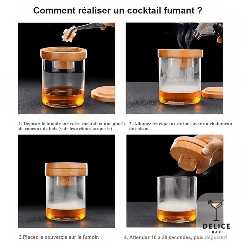 Kit de fumoir à cocktail rond