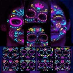 Autocollant Masque Halloween Fluorescent