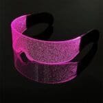 Lunettes néon LED effet pailleté - clubbing