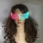 Lunettes néon LED effet pailleté - clubbing