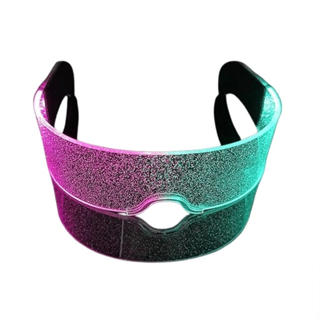Lunettes néon LED effet pailleté - clubbing