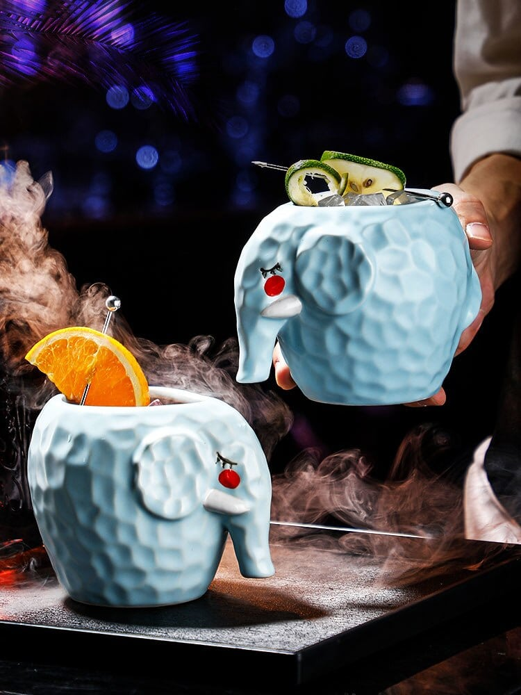 Set de 2 Verres Tiki Éléphant