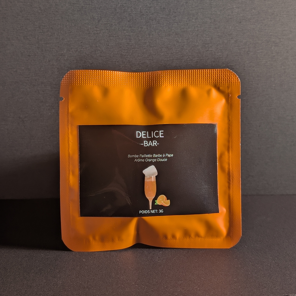 Bombe à paillettes Barbe à Papa Saveur Orange Douce